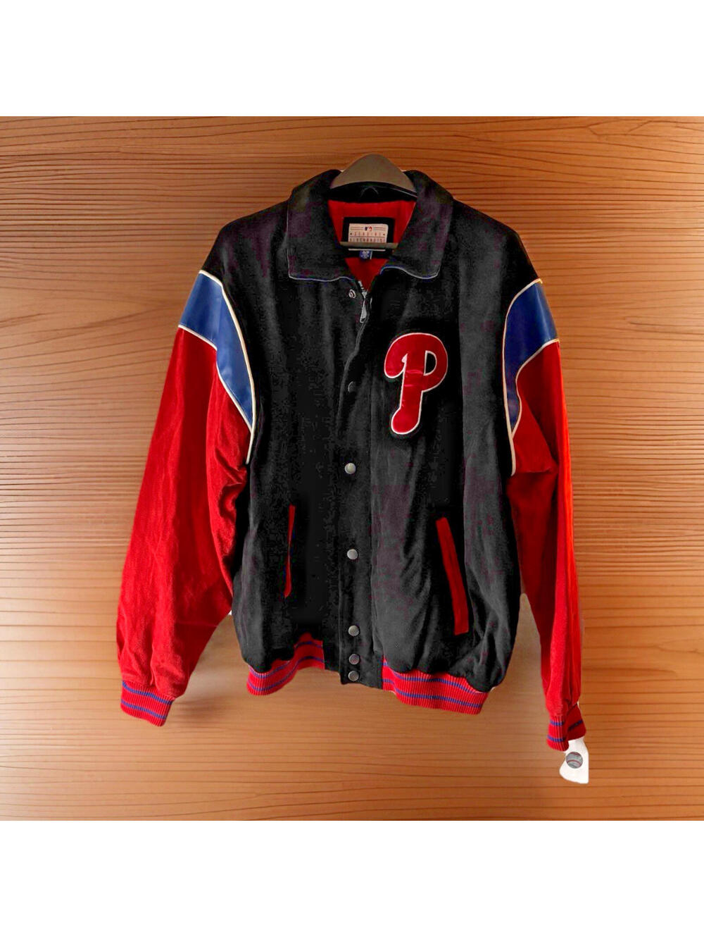 Vintage G-III Sports By Carl Banks Jacket XL Phillies MLB Suede Leather Coat NWT